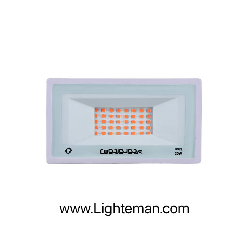 پروژکتور رنگی قرمز 20 وات LED پرتو نور توس مدل هامون