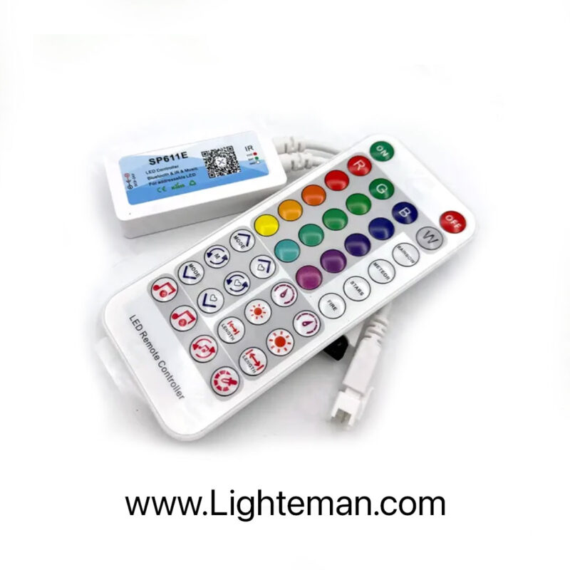 ریموت کنترل از راه دور نور و صدا با ۲۸ برنامه مخصوص ریسه RGB تک خروجی